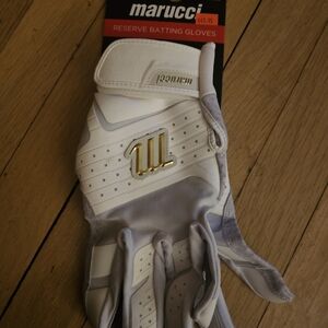 Marucci White Batting Gloves. Mens XL